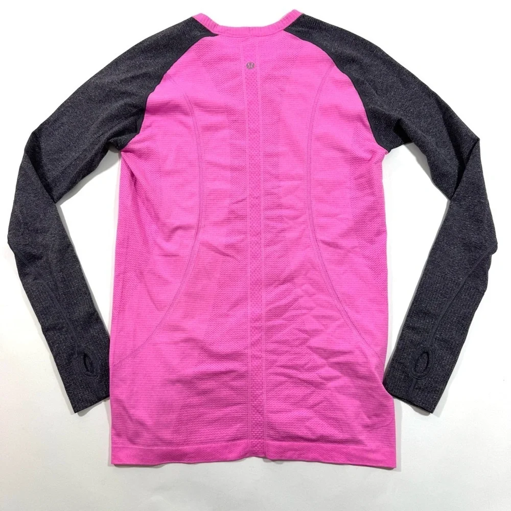 Lululemon Run Swiftly Tech Long Sleeve Dark Grey Pink